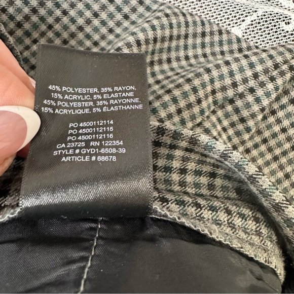 Aritzia Babaton Conan Check Pant Houndstooth Plaid Trouser size 6 - Picture 6 of 6